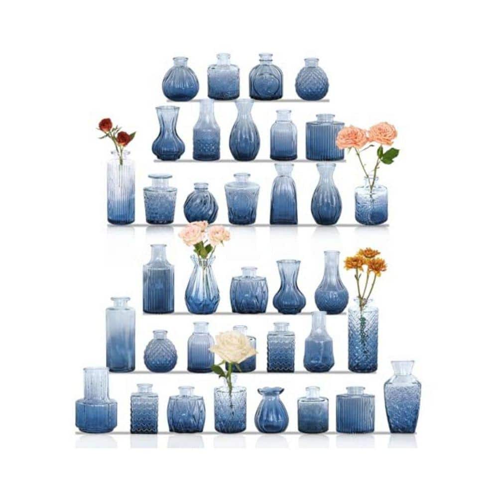 工芸品  Pampula vase 90mm Classic Series 4.4 in. Blue Glass Various Shape Decorative Vase