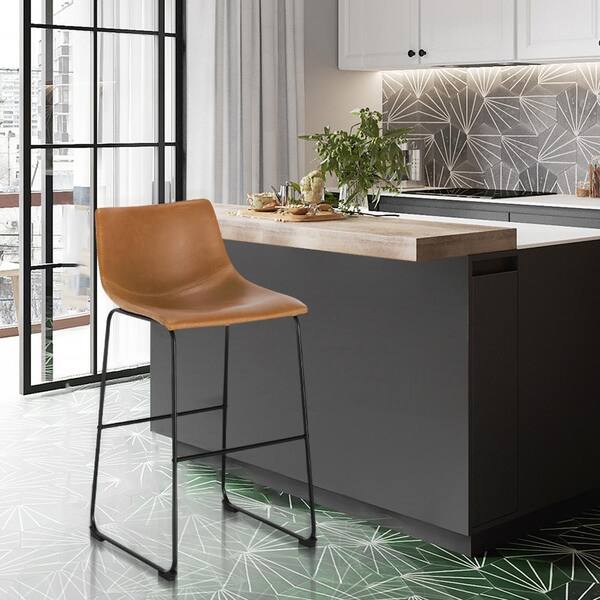 EDGEMOD Brinley Bar Stool in Tan (Set of 2) HDBS46203X2 The Home Depot