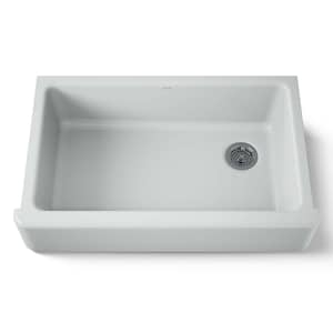 Whitehaven Farmhouse/Apron-Front Cast Iron 36 in. Single Basin Kitchen Sink in Ice Grey