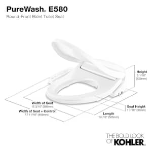 Purewash E580 Round Electric Bidet Seat in White