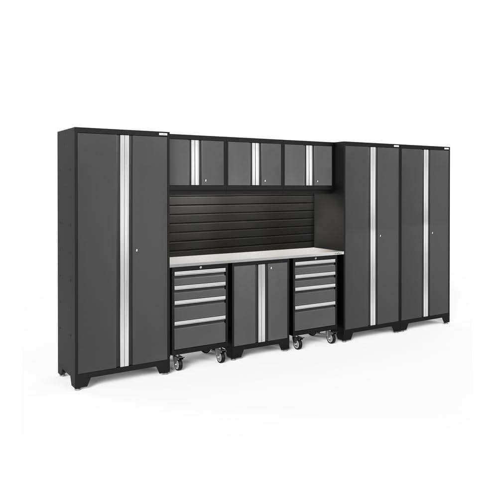 Bold Series 162 in. W x 76.75 in. H x 18 in. D 24-Gauge Steel Garage Cabinet Set in Gray (10-Piece) price history on PriceWatchPro