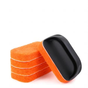 Orange Non-Scratch Griddle Cleaning Pads (Set of 6)