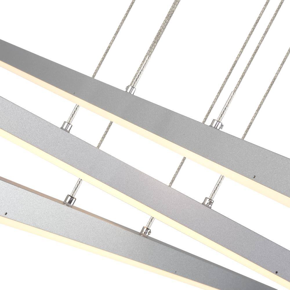 Sirius 40" Silver Aluminum Integrated LED Adjustable Pendant