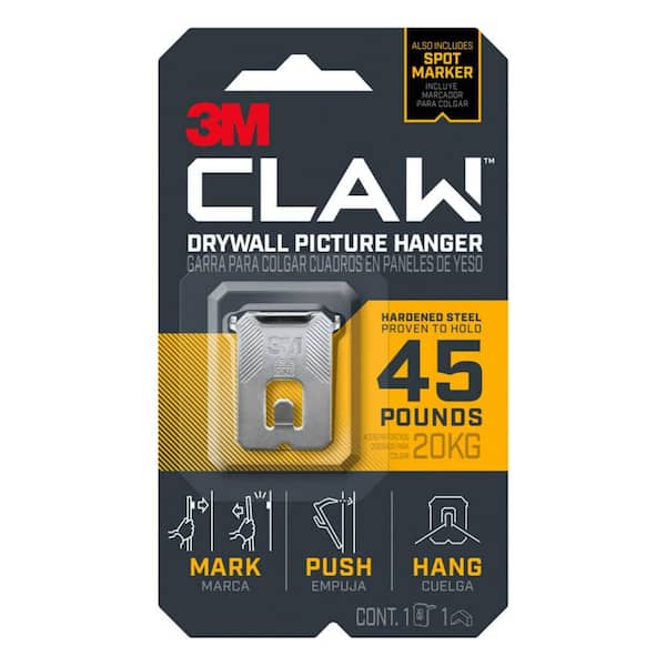 3M CLAW 45 lbs. Drywall Picture Hanger with Spot Marker (Pack of 8-Hangers and 8-Markers)