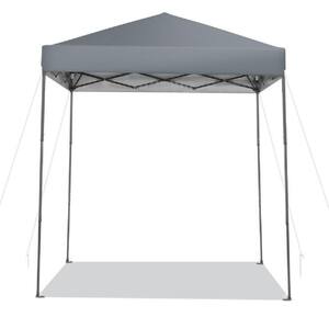 6.6 ft. x 6.6 ft. Gray Outdoor Pop-up Canopy Tent with Carry Bag