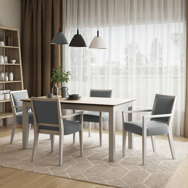 Handy Living Emelia Upholstered Dining, Charcoal Gray Dining Room Chairs