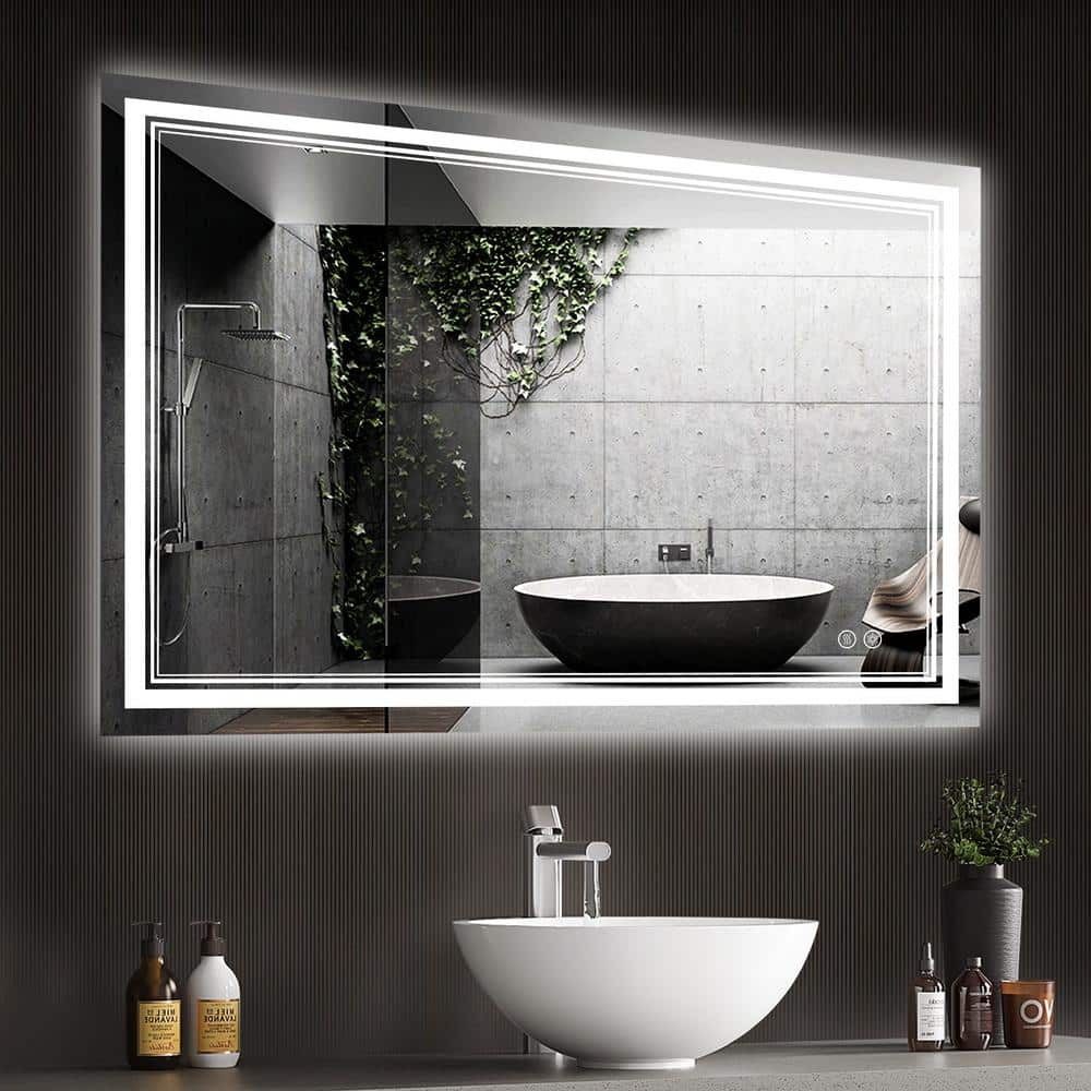 24 x 36 In. LED Bathroom Vanity Mirror with Shelf (AG8001W-M)