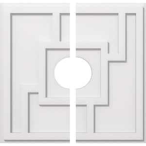 1 in. P X 7-1/2 in. C X 22 in. OD X 5 in. ID Knox Architectural Grade PVC Contemporary Ceiling Medallion, Two Piece