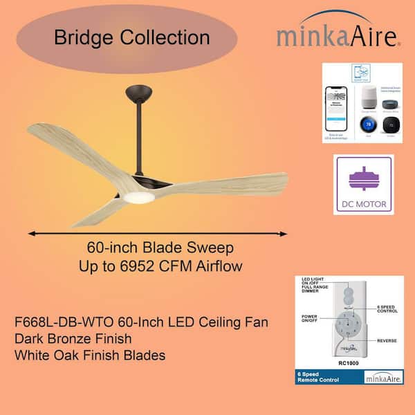 MINKA-AIRE Bridge 60 in. Smart Indoor Dark Bronze Low Profile
