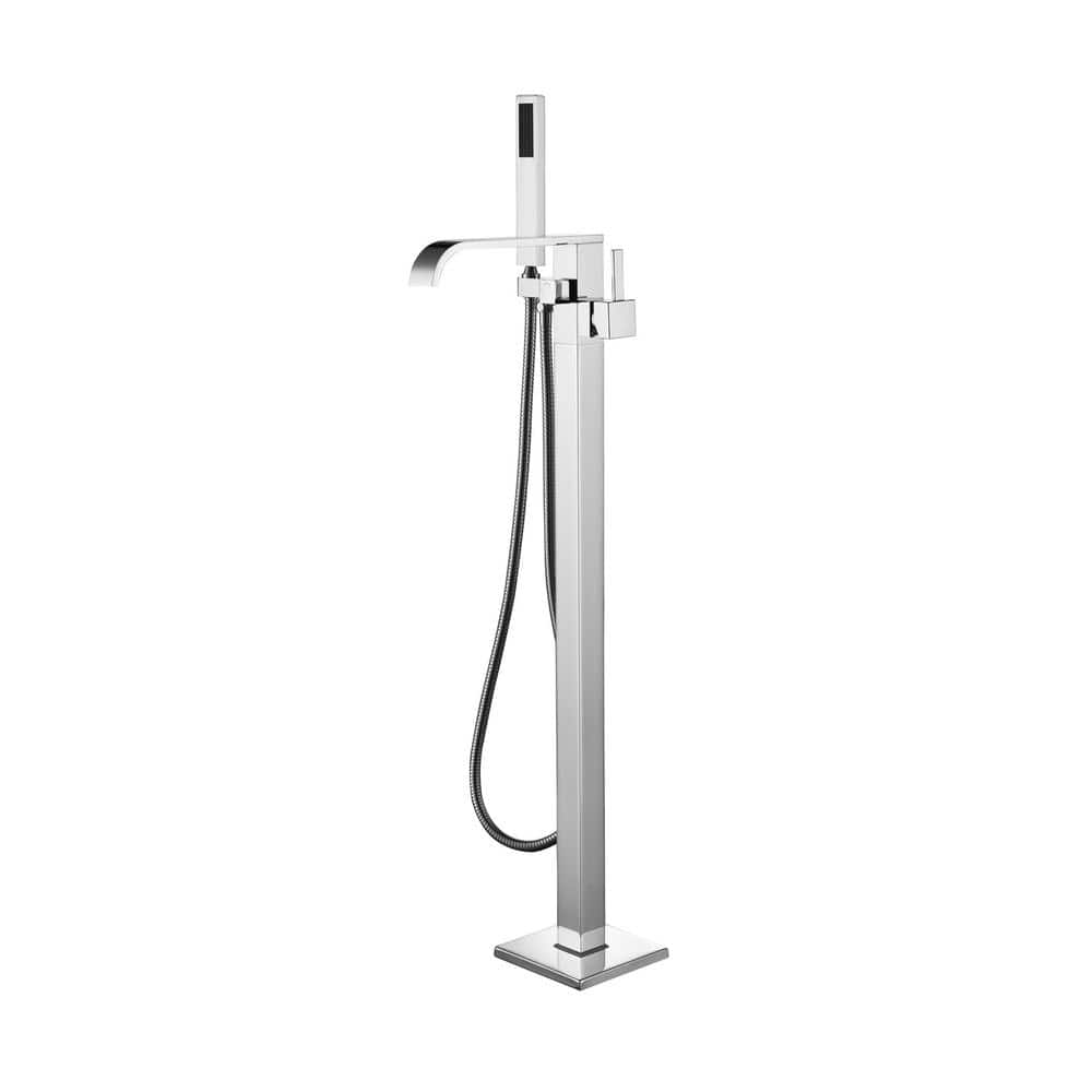 Camari Polished Chrome Freestanding Tub Faucet with Hand Shower