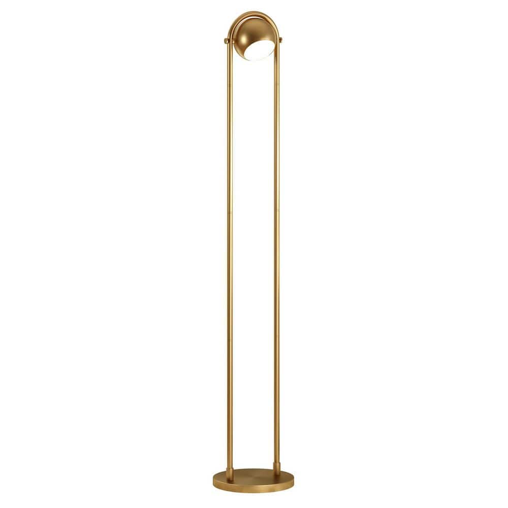 Delgado Adjustable 64" Brushed Brass Floor Lamp with Tilting Shade
