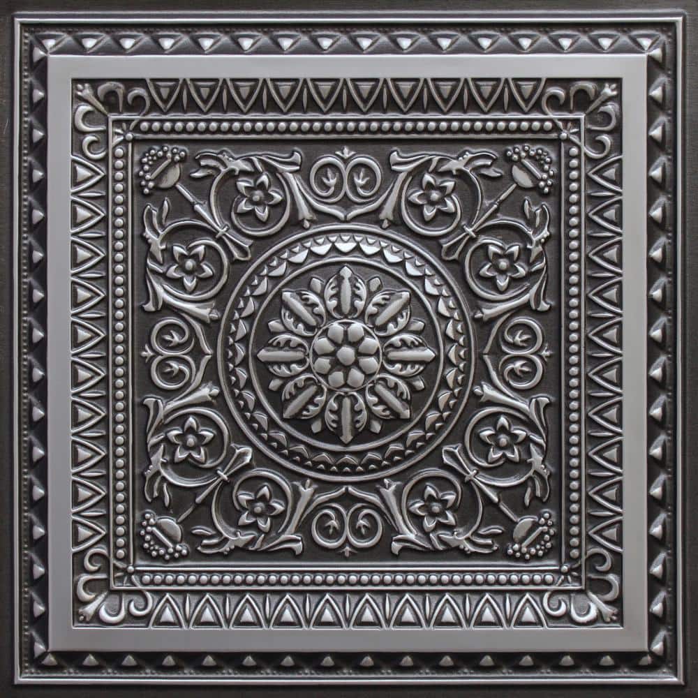 Falkirk Perth Antique Silver 2 ft. x 2 ft. Decorative Victorian Glue Up or Lay In Ceiling Tile (100 sq. ft./case) price history on PriceWatchPro