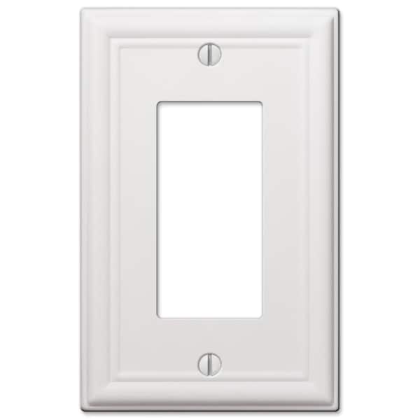 Ascher 1-Gang White Decorator/Rocker Stamped Steel Wall Plate