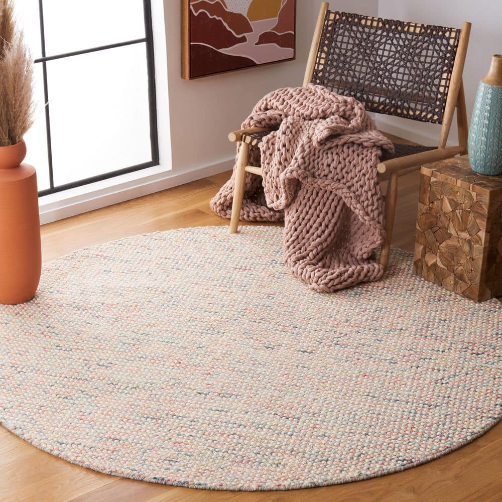 Vermont 6 ft. x 6 ft. Round Ivory/Pink Knitted Area Rug price history on PriceWatchPro