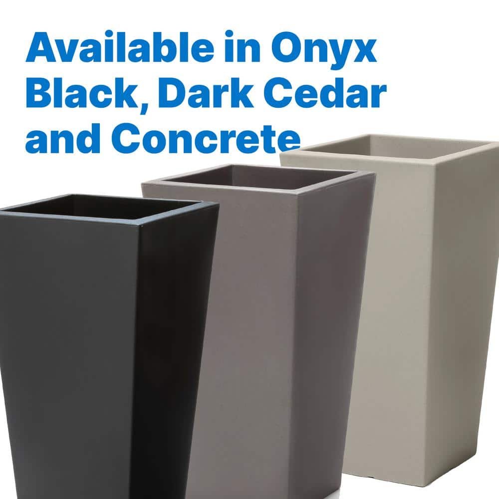 Tremont Tall Concrete Resin Self-Watering Planter