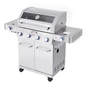 Monument Grills 4 Burner Propane Gas Grill in Stainless with Clear