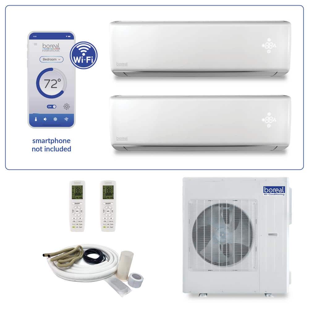 Brisa Dual Zone 34,000 BTU 3 Ton Smart Home Ductless Mini Split Air Conditi
