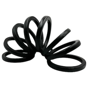 Decorative Metal Open Spring Sculpture in Black
