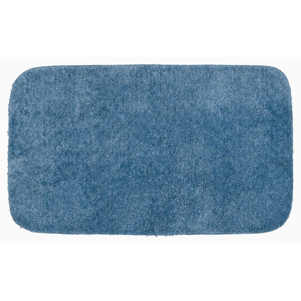 Garland Rug Traditional Basin Blue 24 in. x 40 in. Plush Nylon Bath Mat