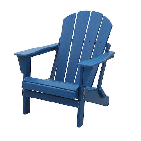 Westin Outdoor Addison Navy Blue Folding Plastic Adirondack Chair 2001112 The Home Depot Westin Outdoor Addison Navy Blue, Plastic Patio Chairs Home Depot
