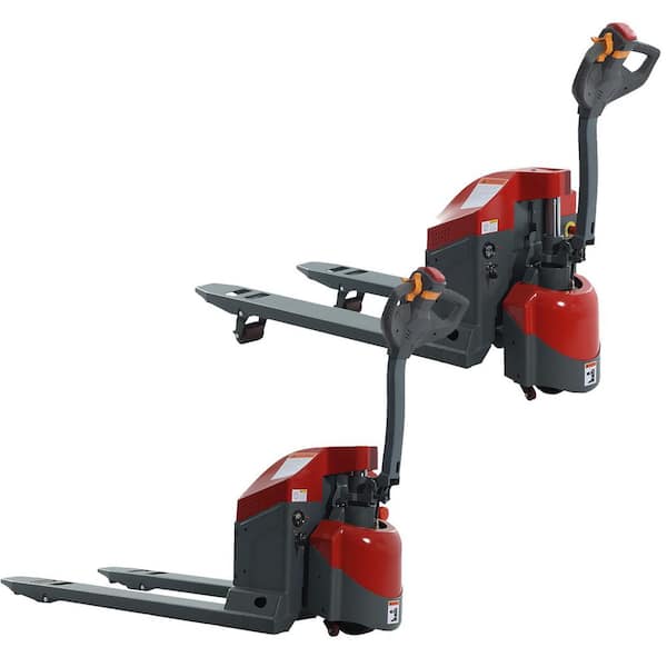 Fully Electric Pallet Jack 4400 lbs. Electric Walkie Truck Red (2-Pack) w/ Built-in Charger 24-Volt/105AH GEL Battery
