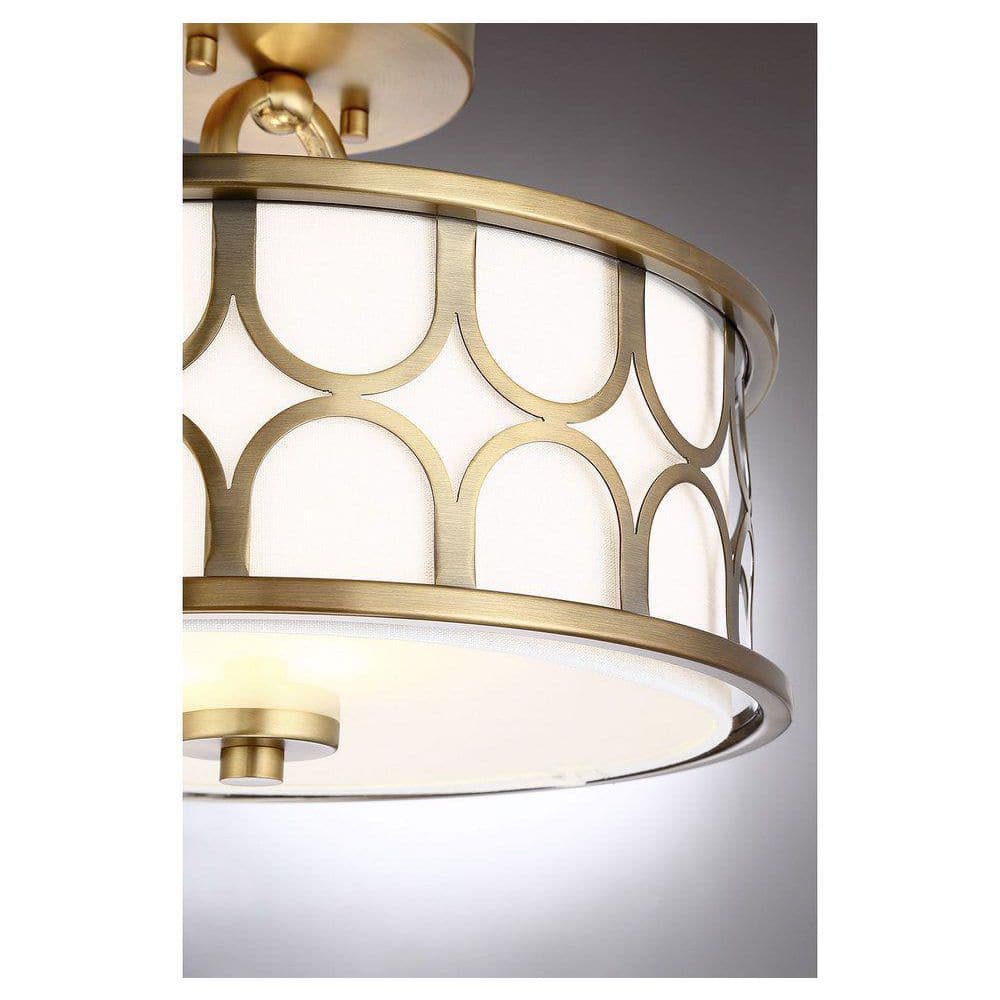 Courtland Geometric Brass & Glass Semi-Flush Ceiling Light