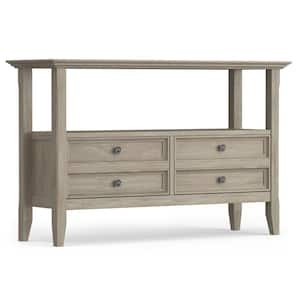 Amherst 48 in. Distressed Gray Standard Rectangle Wood Console Table with Drawers