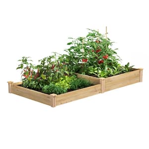 Original Natural Wood Cedar Rectangle Raised Garden Bed (96 in. L x 48 in. W x 10.5 in. H)