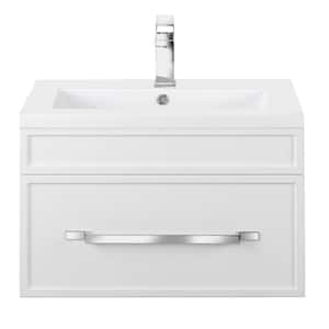 Trough Bala 30 in. W x 15 in. D x 16 in. H Wall-Mounted Rectangle Basin with Vanity Top in White