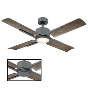 Cervantes 56 in. LED Indoor/Outdoor Graphite 4-Blade Smart Ceiling Fan with 3000K Light Kit and Remote Control