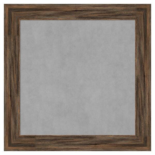 Amanti Art Regis Barnwood Mocha Narrow 15 in. x 15 in Framed Magnetic Board
