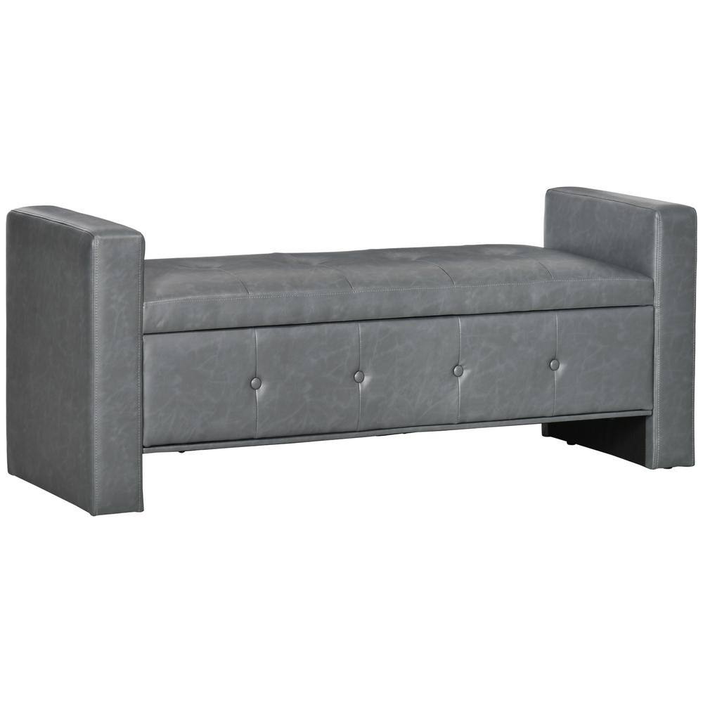 Grey Storage Ottoman