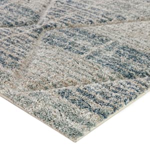 Carmona Abstract Blue 5 ft. 1 in. x 7 ft. 5 in. Area Rug
