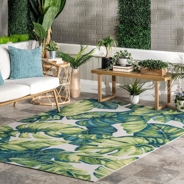 Lisa Floral Multicolor 10 ft. x 14 ft. Indoor/Outdoor Living Room/Bedroom/Dining Room Area Rug