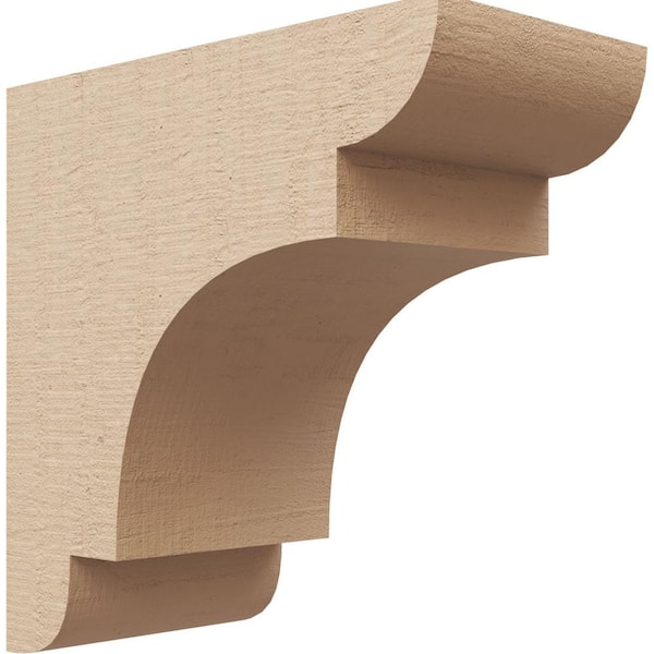 Ekena Millwork 4 in. x 8 in. x 8 in. Series 1 Classic New Brighton Rough Cedar Woodgrain Timberthane Polyurethane Corbel, Primed Tan
