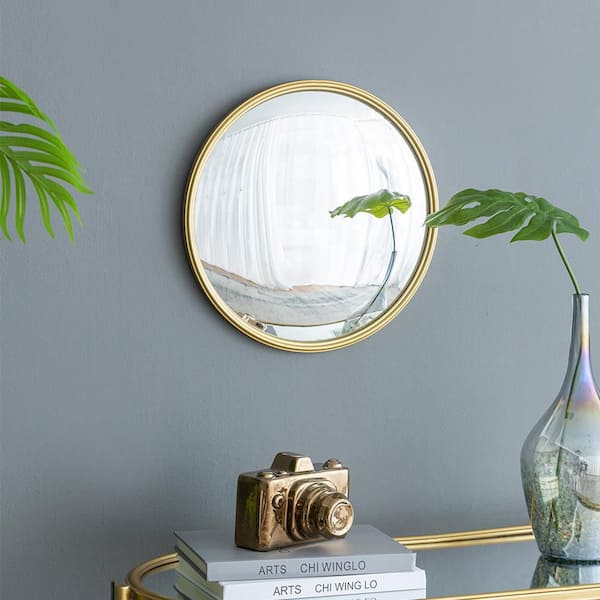 Blisstyle Gold 15 in. W x 15 in. H Modern Round Metal Framed Mirror Wall Mirror Wall Decor Mirror