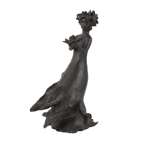 Litton Lane Dark Bronze Resin Woman Sculpture