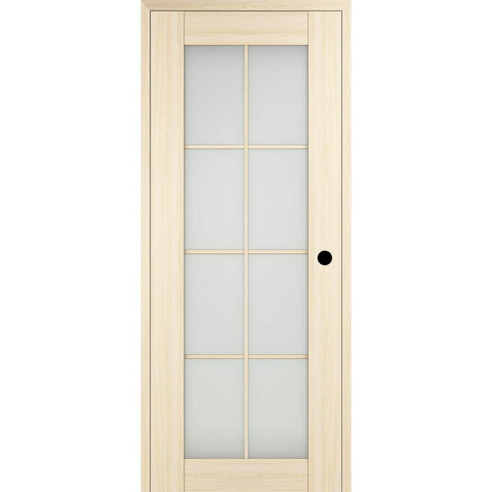 Avon 8 Lite N DIY-Friendly 30 in. х 80 in. Left-Hand Frosted Glass Loire Ash Composite Single Prehung Interior Door price history on PriceWatchPro