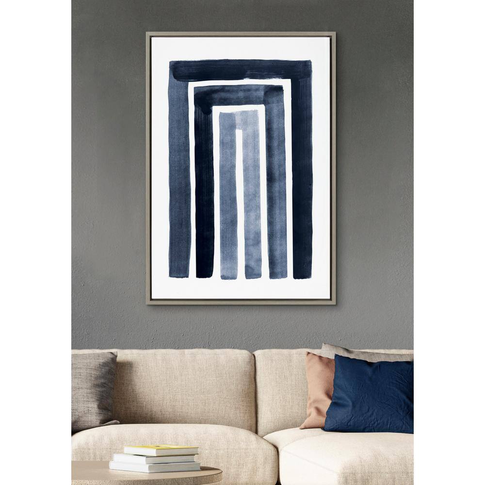 Large Blue and Gray Abstract Canvas Wall Art