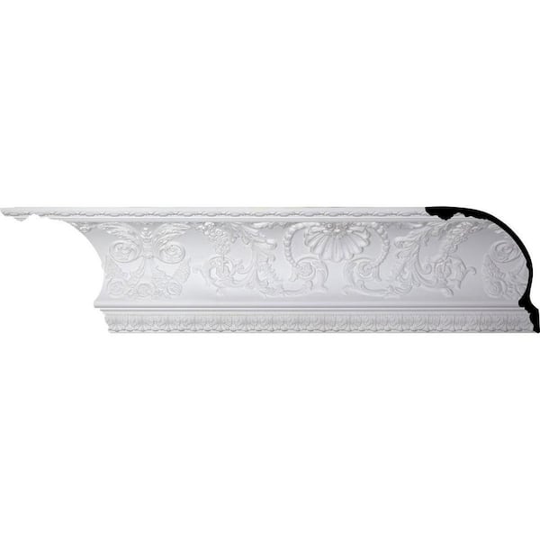 Ekena Millwork 15-3/8 in. x 12 in. x 94-1/2 in. Polyurethane Preston Crown Moulding