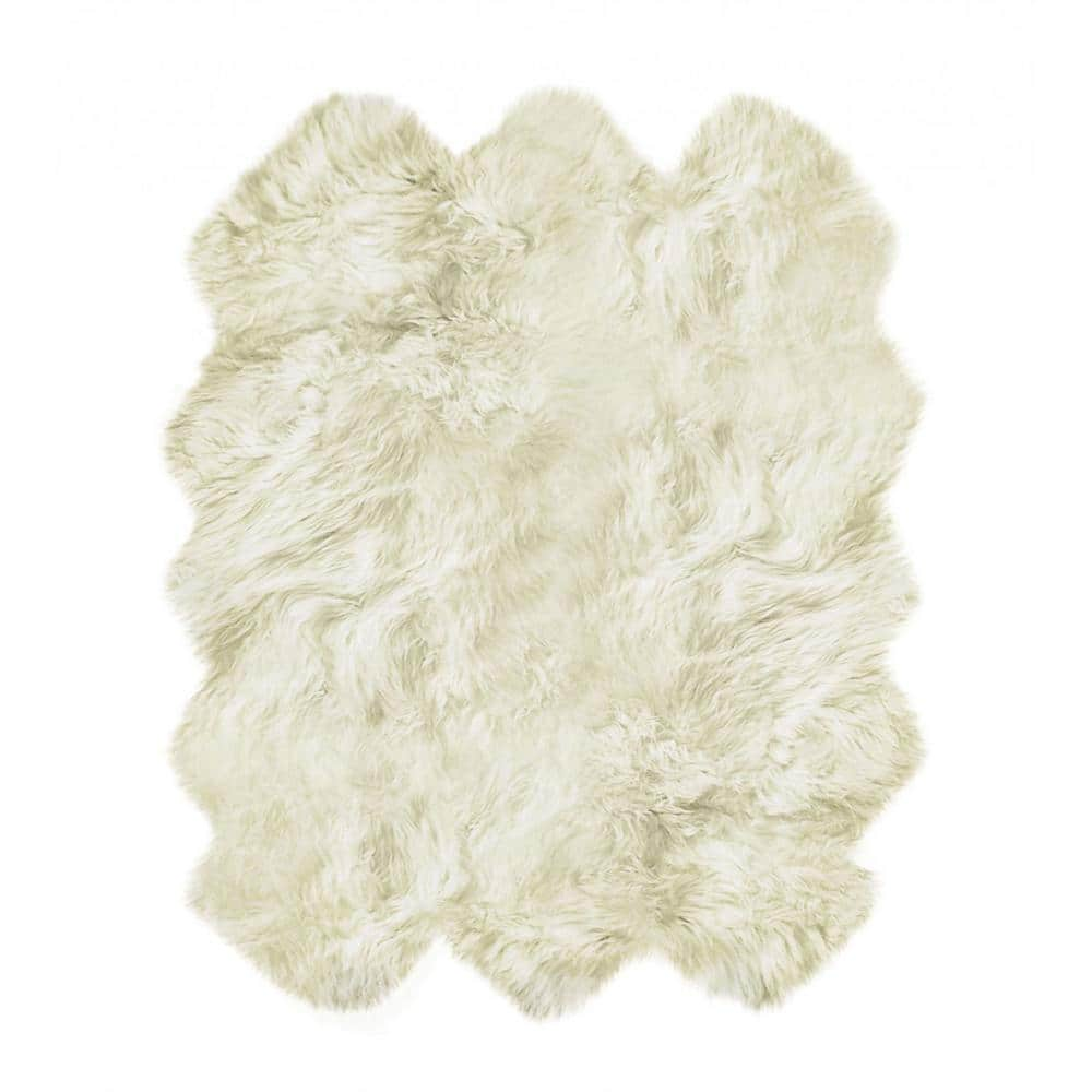 72 x 72 Natural Sheepskin Wool Area Rug