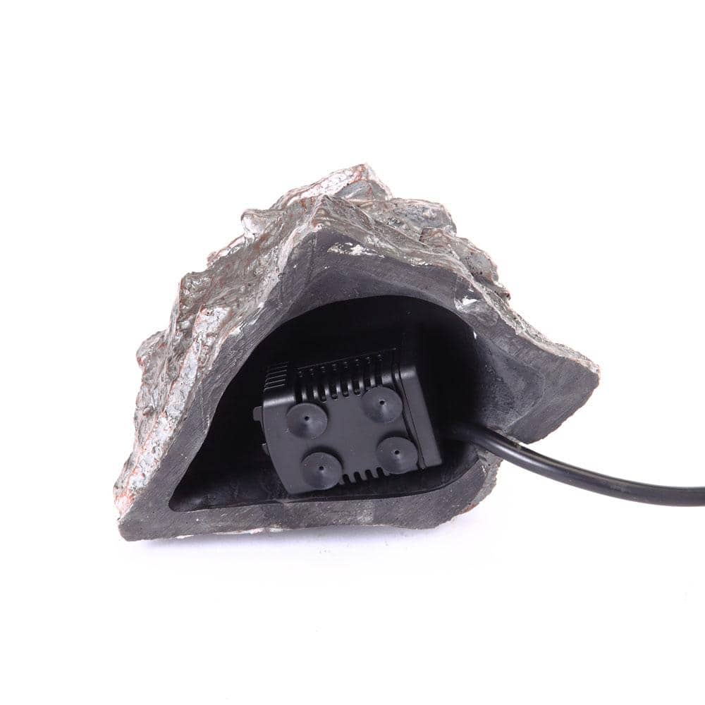 Gray Resin Layered Waterfall Rock Bird Bath Accessory