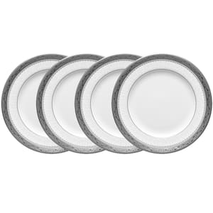 Odessa Platinum 6.5 in. (Platinum) Bone China Bread and Butter Plates, (Set of 4)
