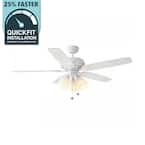 Hampton Bay Rockport 52 in. Indoor LED Matte White Ceiling