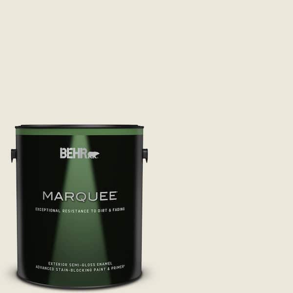 BEHR MARQUEE 1 gal. #BXC-32 Picket Fence White Semi-Gloss Enamel Exterior Paint & Primer