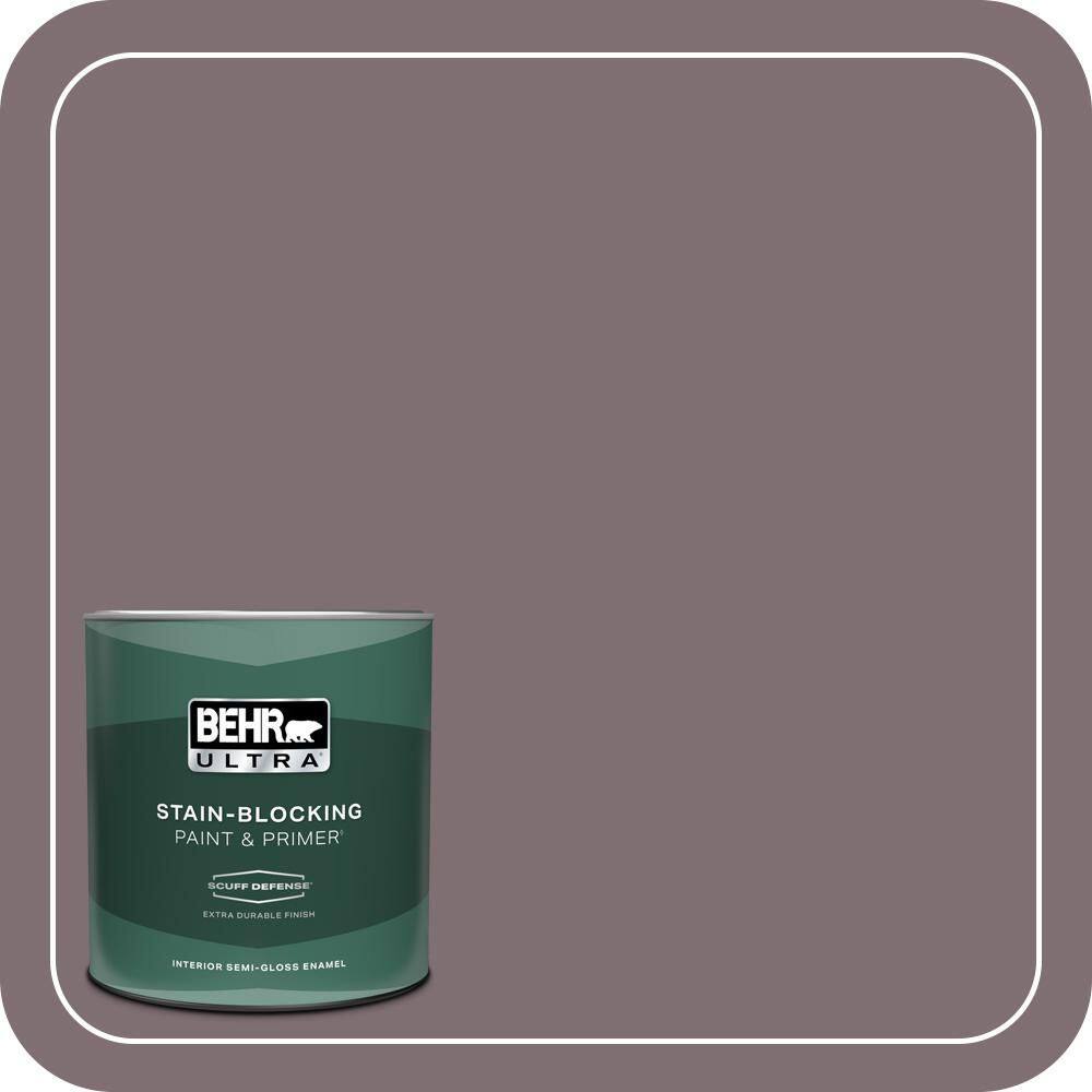 BEHR ULTRA 1 qt. #N110-5 Royal Raisin Extra Durable Semi-Gloss Enamel ...