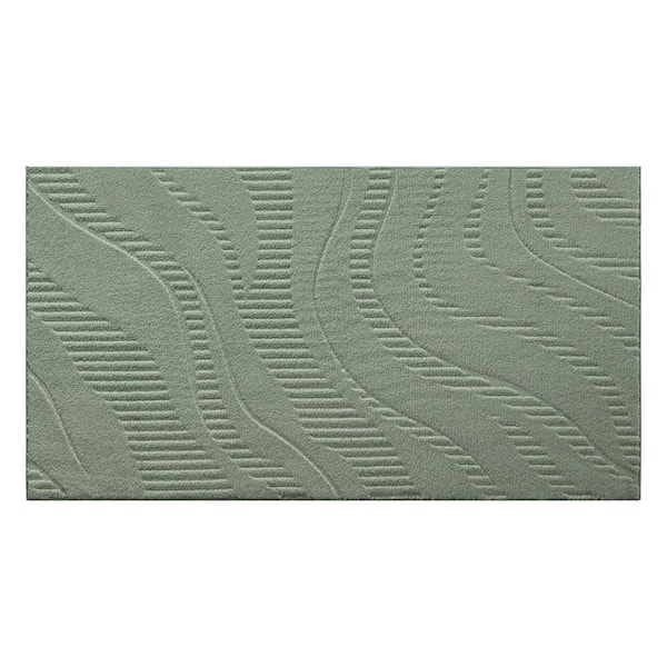 Lane Painterly Wave Washable Indoor 2 ft. x 3 ft. Sage Green Polyester Area Rug