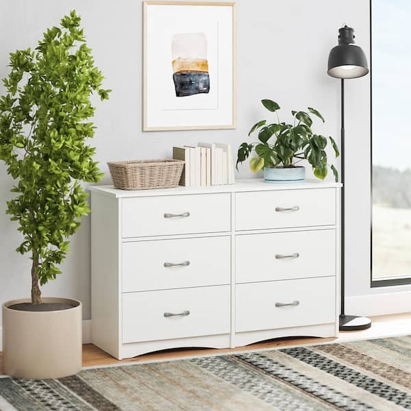 Ameriwood Home Jerry Hill Ivory 6-Drawer 47.56 in. Wide Dresser