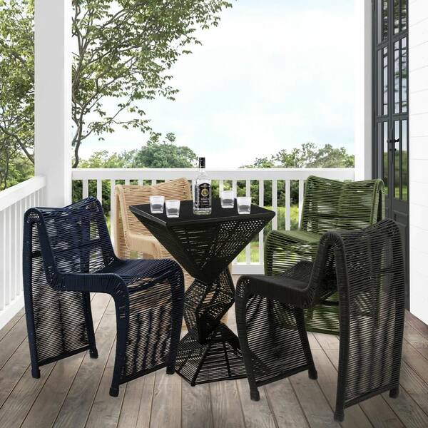 Boraam Lorenzo Rope Geometric Pub Table Black