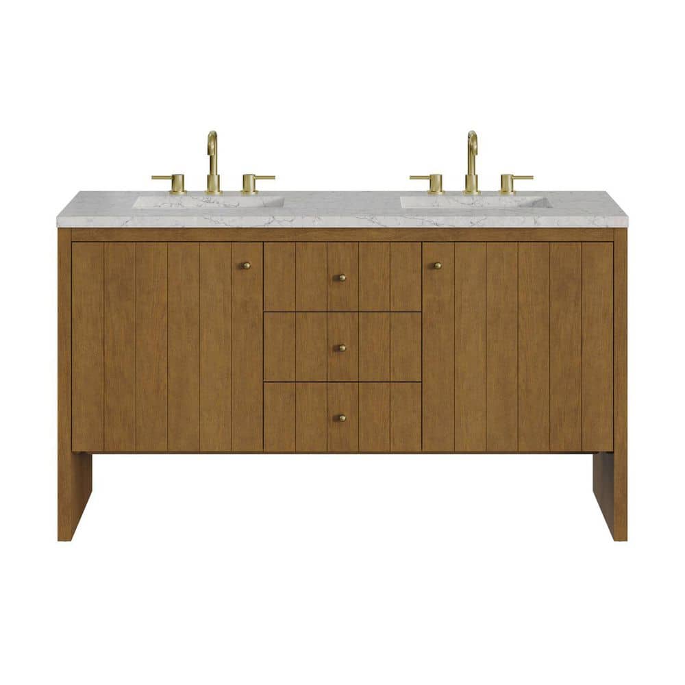 Vanity R64 James Martin Vanities Hudson 60.0 in. Double Bath Vanity in Honey Oak ...